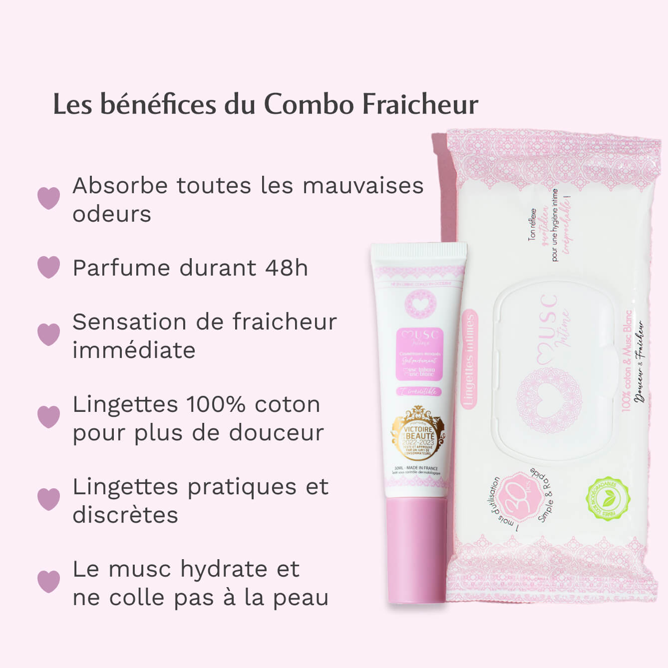 Gel Parfumant + Lingettes Musc Blanc