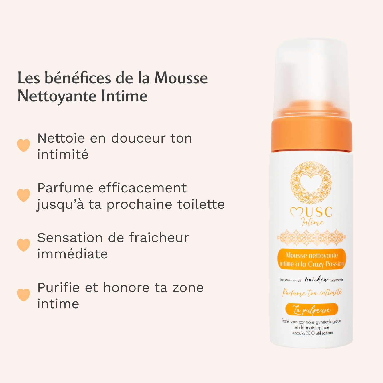 Mousse nettoyante intime à la Crazy Passion - La Pulpeuse (150ml)
