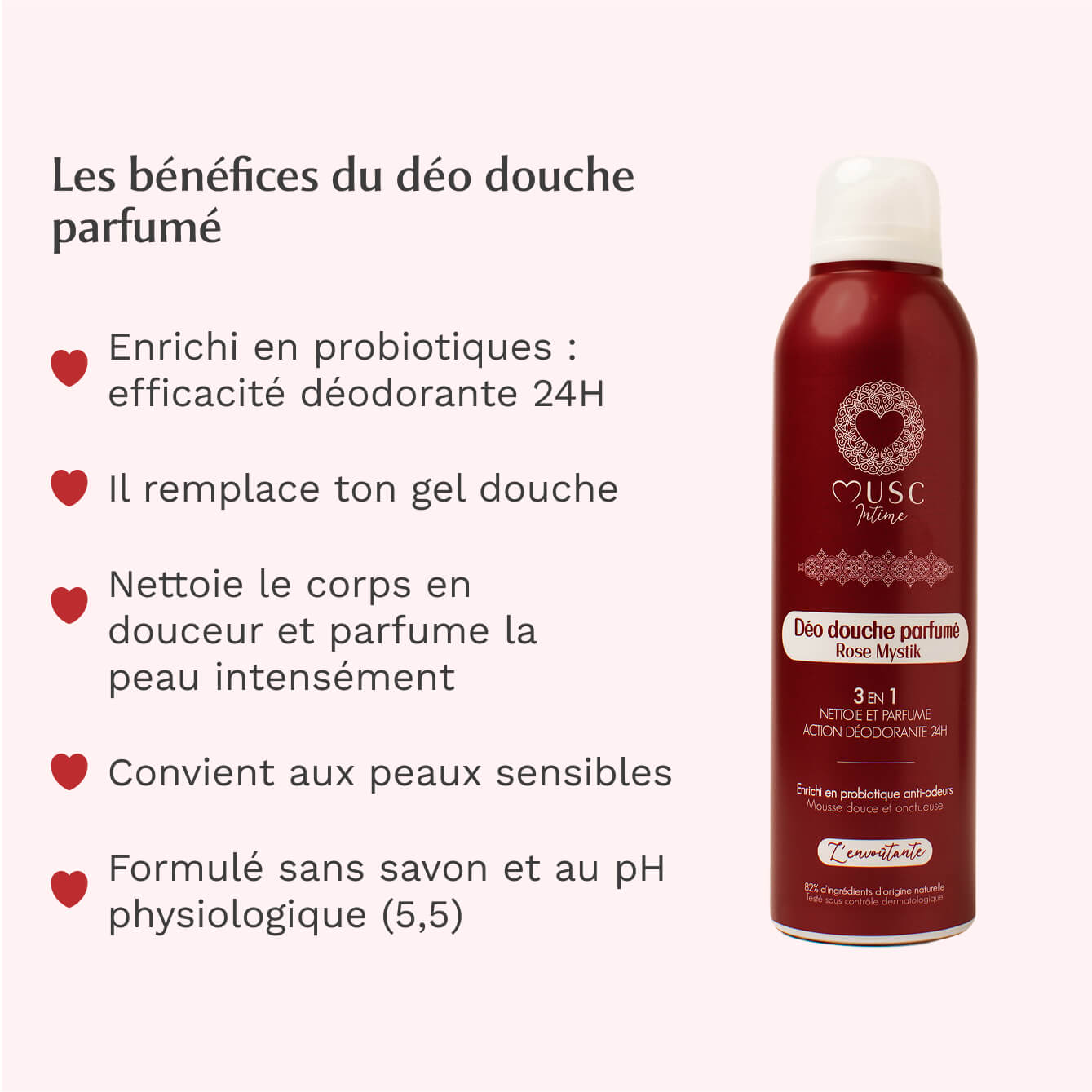 Déo douche parfumé Rose Mystik - L’Envoutante