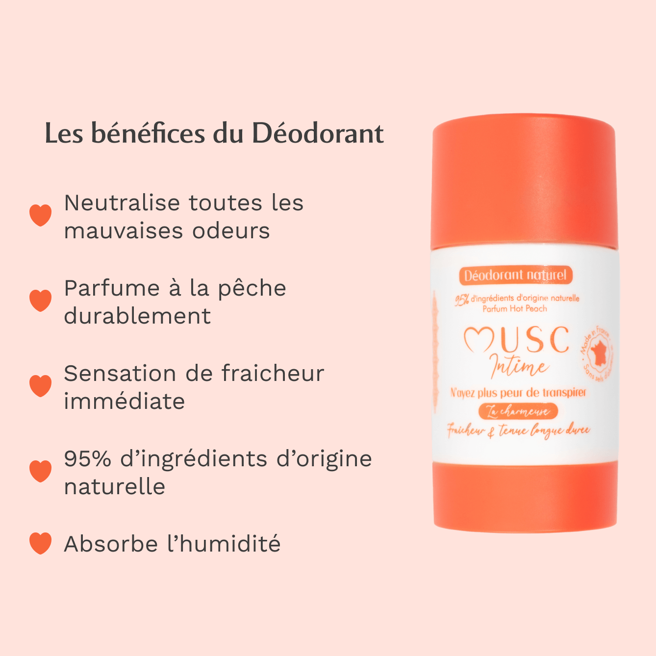 Déodorant Naturel à la Hot Peach - La Charmeuse