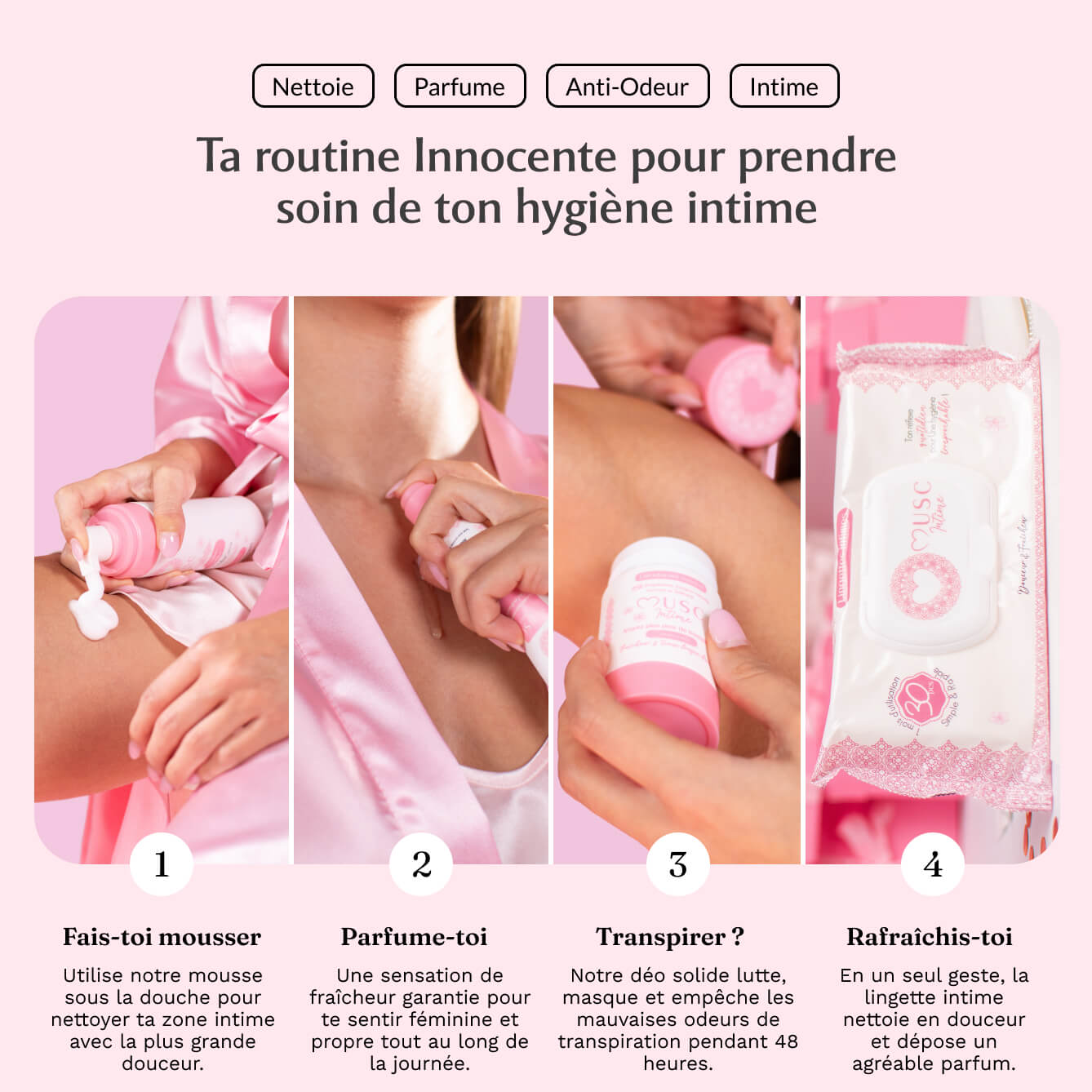 Lingettes toilette intime - Paquet de 30 au Sakura - L'Innocente