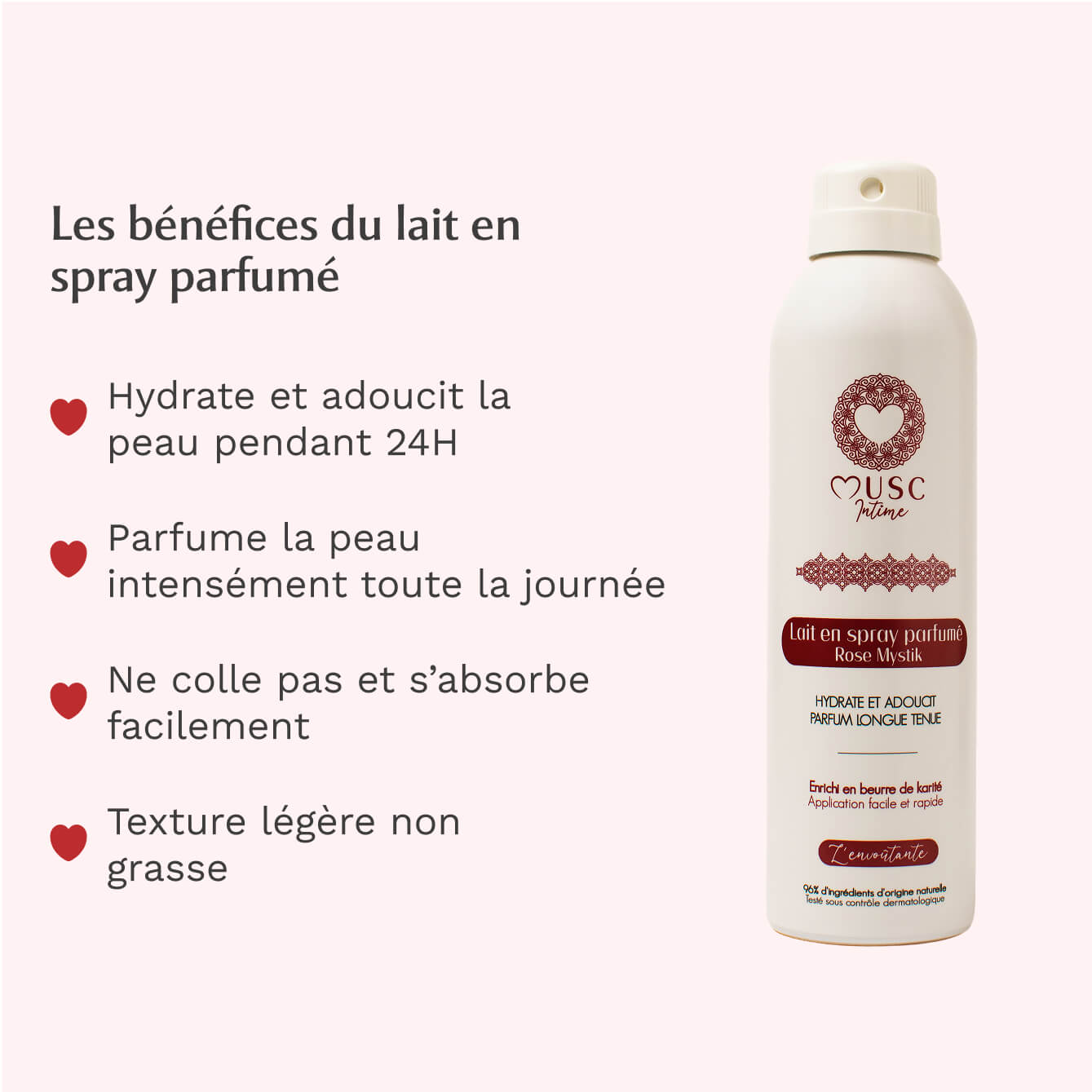 Lait en spray parfumé Rose Mystik - L’Envoutante