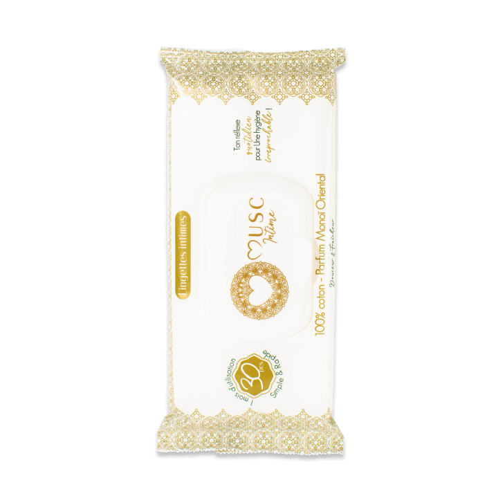 Lingettes toilette intime - Paquet de 30 au Monoï Oriental - La Rayonnante