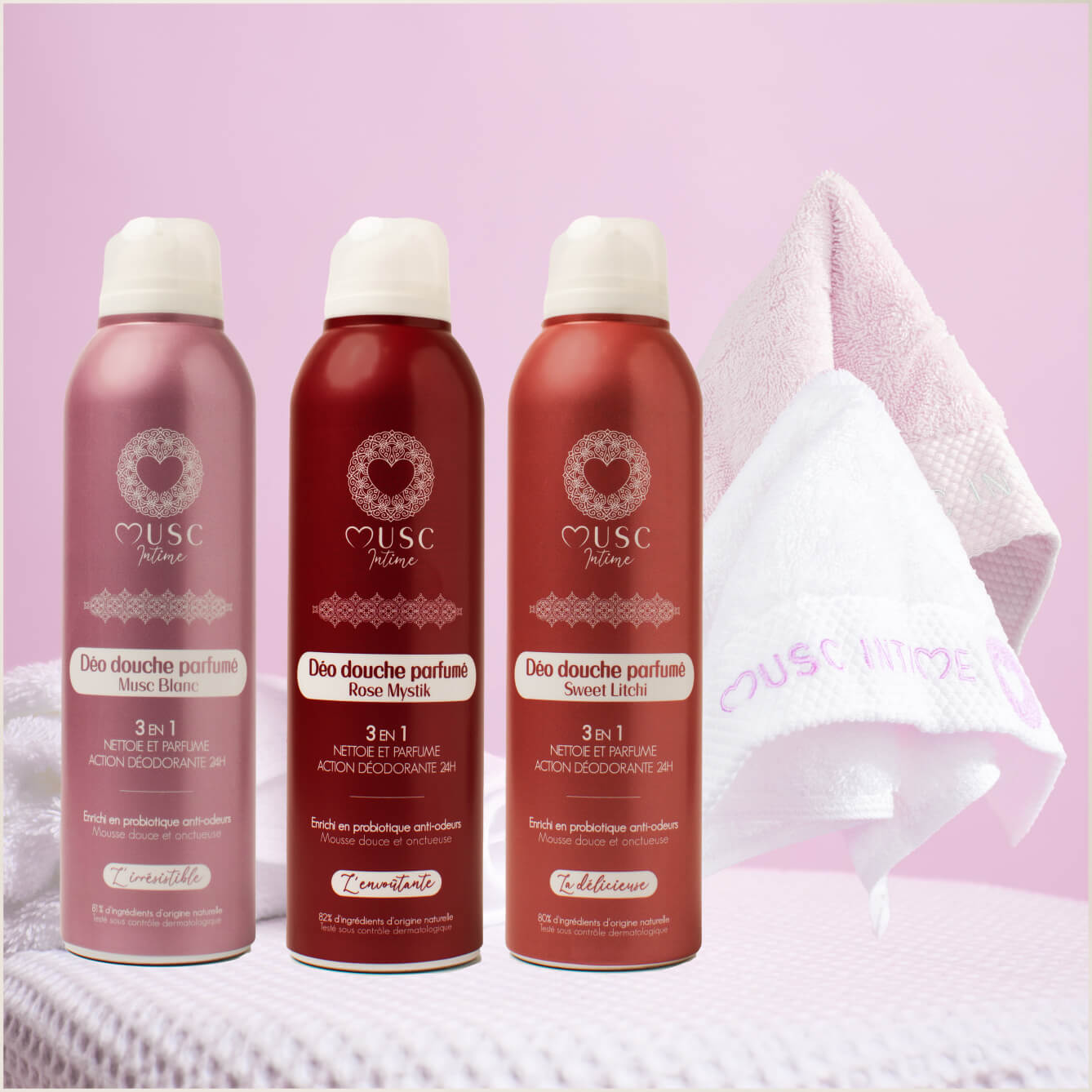 Lot de 3 déos douches parfumés pack découverte