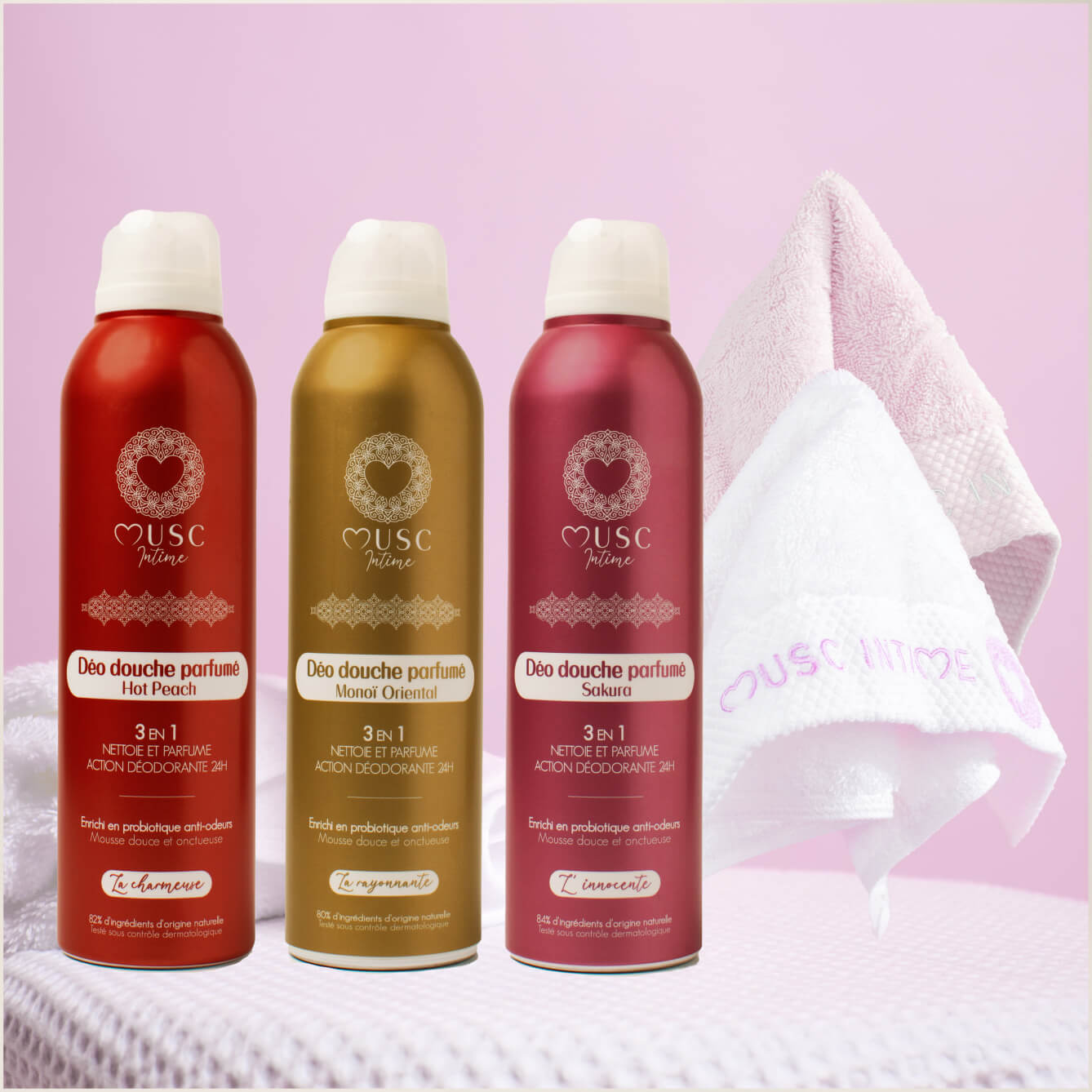 Lot de 3 déos douches parfumés au choix