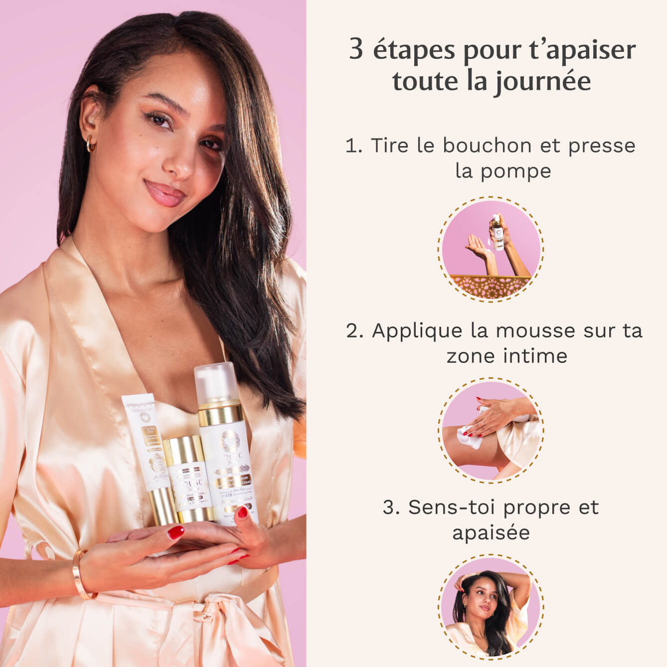 Mousse nettoyante intime au Monoï Oriental - La Rayonnante (150ml)