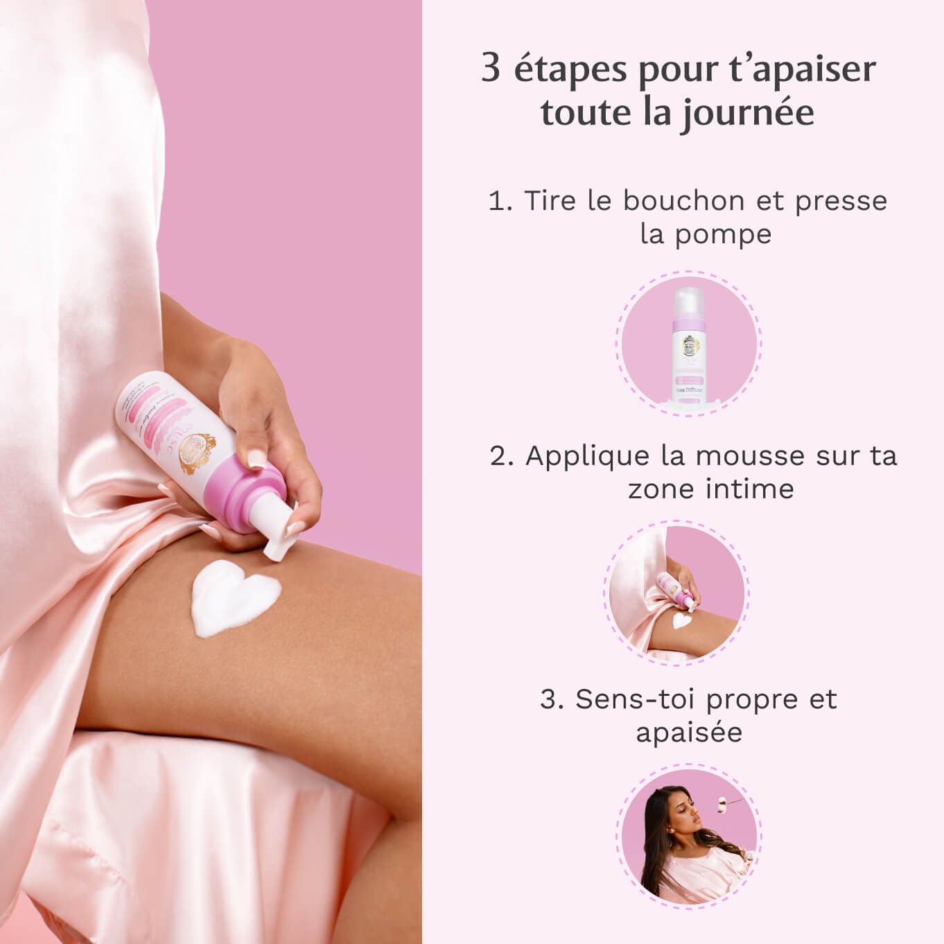 Mousse nettoyante intime au Musc Blanc (150ml)