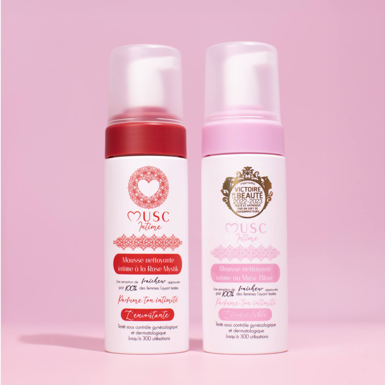 1 Mousse Rose Mystik + 1 Mousse Musc Blanc