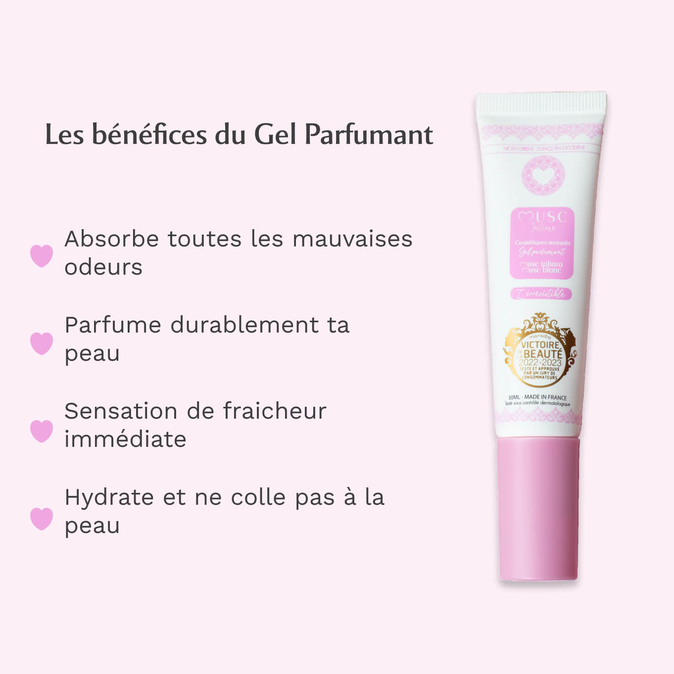 Gel parfumant l'irrésistible au Musc Blanc (30ml)