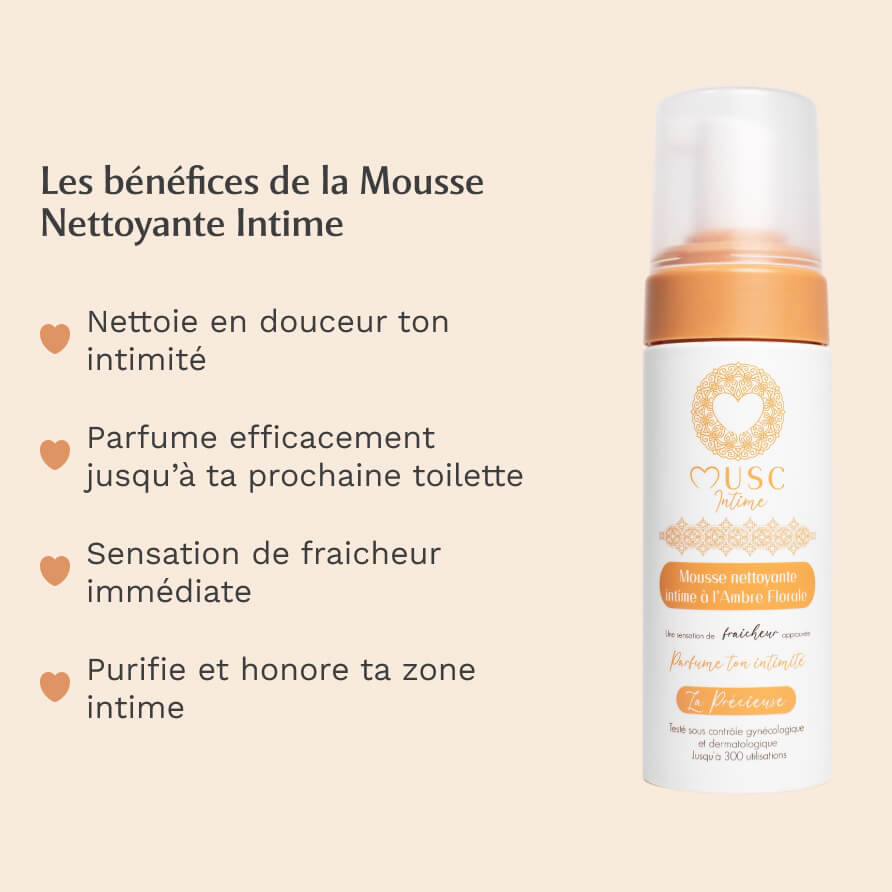 Mousse Nettoyante Intime - Amber Flower - La Précieuse (150ml)