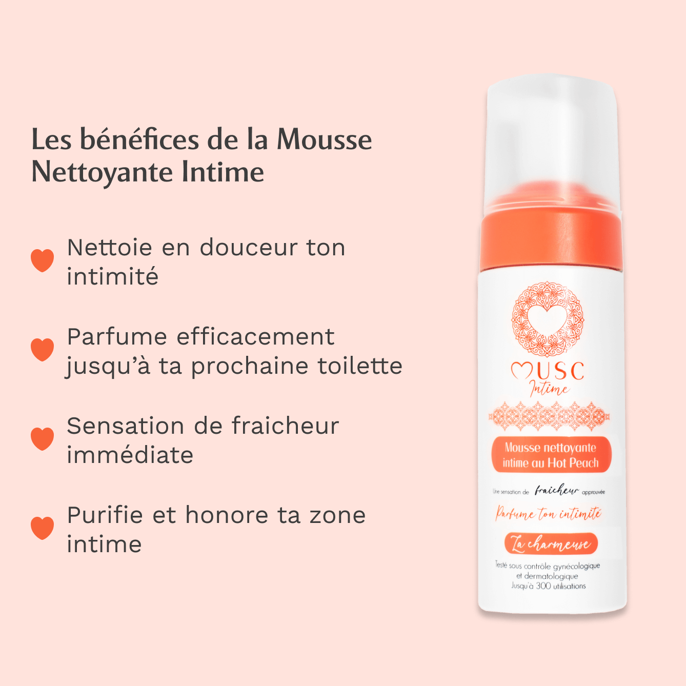 Mousse nettoyante intime à la Hot Peach - La Charmeuse (150ml)