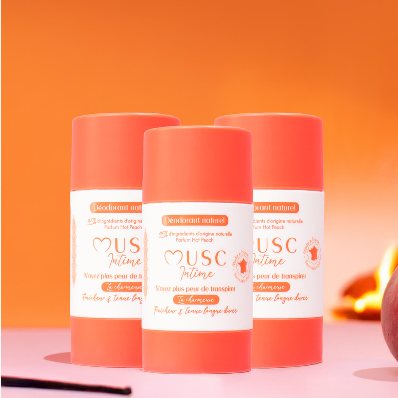 3 Déodorants naturels Hot Peach